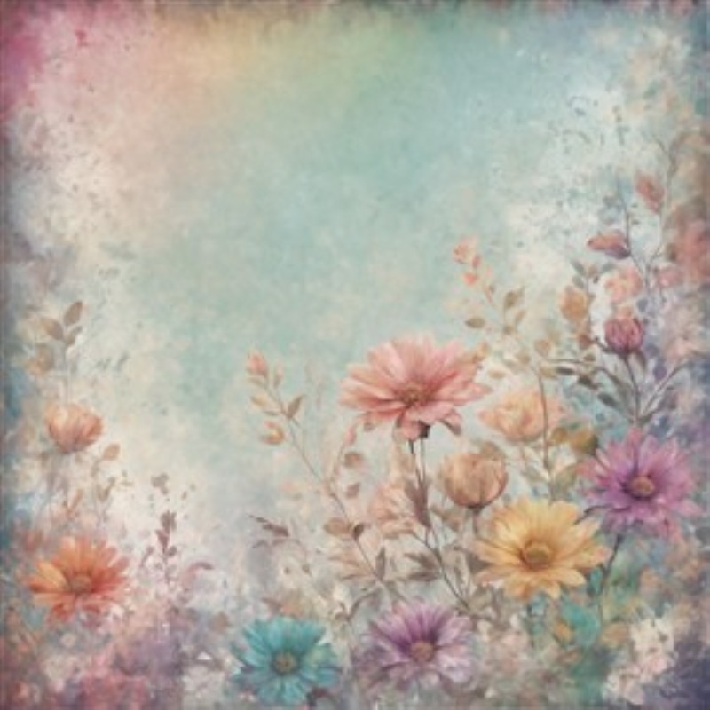 Pastelfarvede Blomsterdrømme - Oplev en harmonisk blanding af bløde pastelfarver med denne maleriske blomsterudstilling. Det lette og livlige design bringer en følelse af ro og skønhed ind i dit rum.
