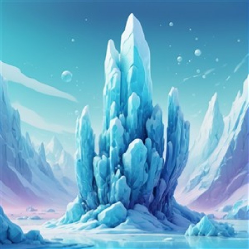 Drømmenes Isbjerg i Frostland - Træd ind i en magisk verden med dette farverige isbjerg, der stråler af drømmende skønhed. Det frostede landskab inviterer til fantasi og fordybelse, perfekt til enhver væg.