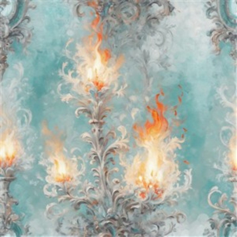Lysets Elegante Flammer - Oplev en betagende illustration af flammende lys, der svømmer i elegante mønstre. Denne farverige kunstværk tilføjer en varm atmosfære og livlighed til ethvert rum.