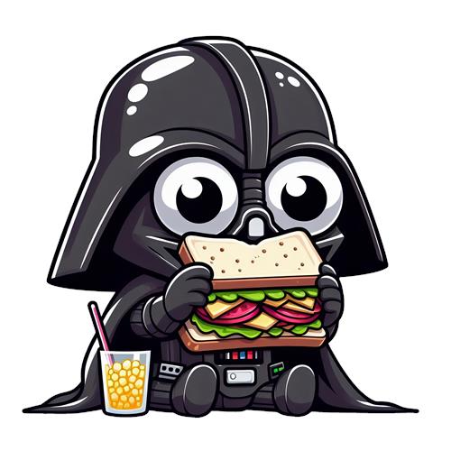 Sjov Darth Vader med Sandwich