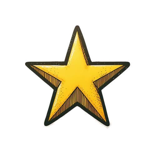 Gul stjerne med skyggeeffekt