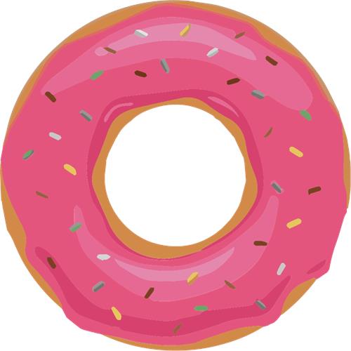 Farverig donuts med glasur