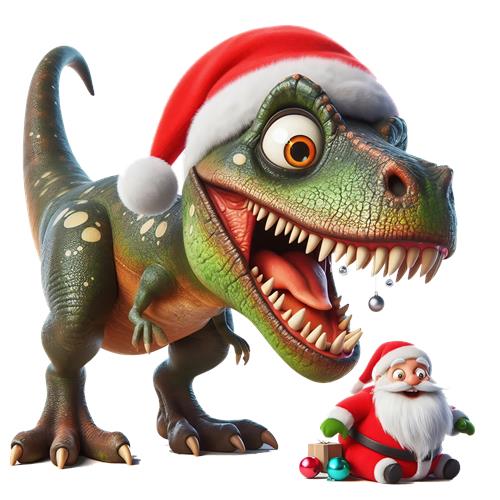 Jule-Dino med Santa