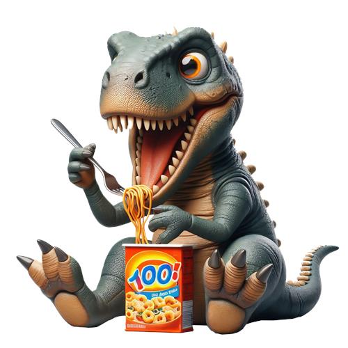 Sulten Dinosaur der Spiser Pasta