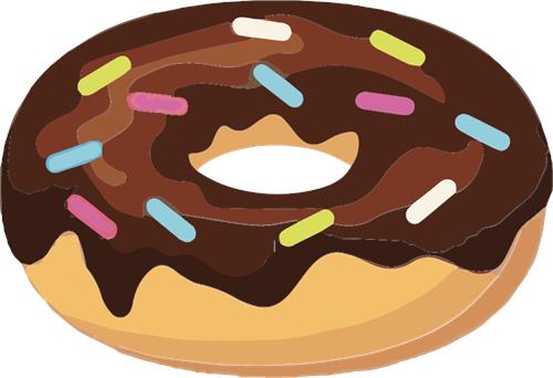 Lækkert chokolade donut med farverige drys