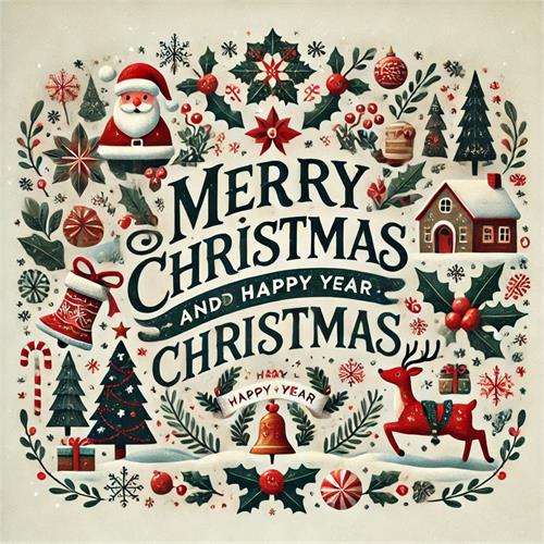 Merry Christmas and Happy New Year Artwork