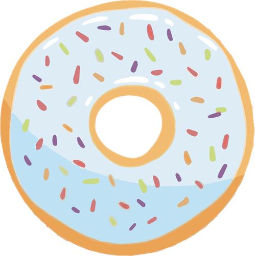 Farverig donuts med glasur og drys