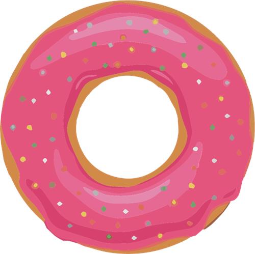 Farverig Donut med Glasur