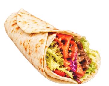 Burrito med salat og grøntsager