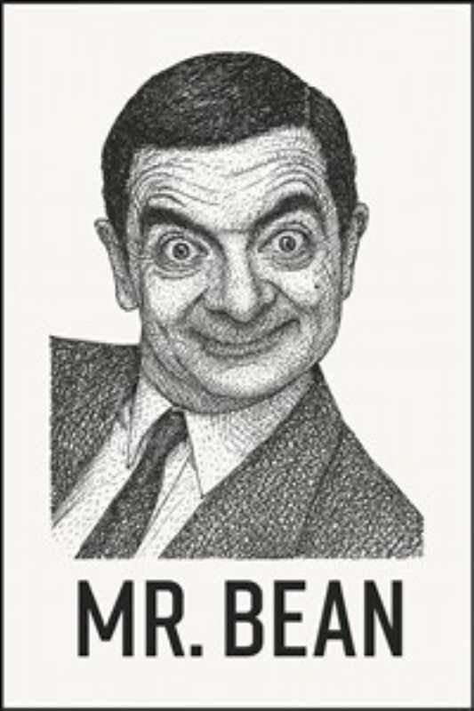 Morsom Mr. Bean Illustration - Oplev den unikke charme ved denne illustration af Mr. Bean, der fanger hans ikoniske ansigtsudtryk og karakteristiske stil. Perfekt til at tilføje en sjov og livlig stemning til dit hjem.