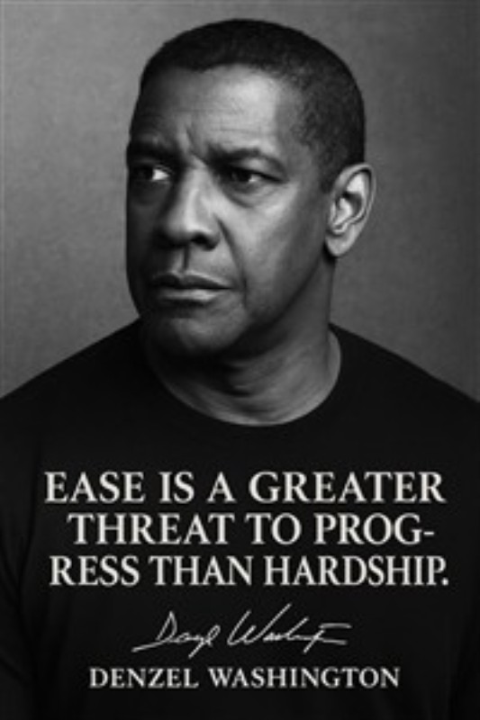 Inspirerende ord fra Denzel Washington - Få et boost af motivation med dette kraftfulde citat fra Denzel Washington. Det minder os om, at udfordringer er nøglen til vækst og fremskridt. Perfekt til at inspirere hvert rum i dit hjem.