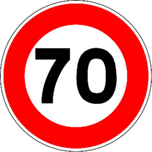 Hastighedsbegrænsning 70 km/t
